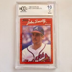 1990 Donruss John Smoltz 121 Atlanta Braves BCCG 10 Mint or Better Graded Card